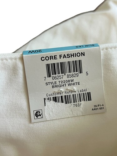 Alfani Womens Twill Ankle Pants Bright White Plus Size 20 Tapered Leg NWT - Picture 6 of 9