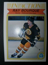 Ray Bourque Boston Bruins In Action O-Pee-Chee 1982-83 OPC Hockey Card #24 NMM b