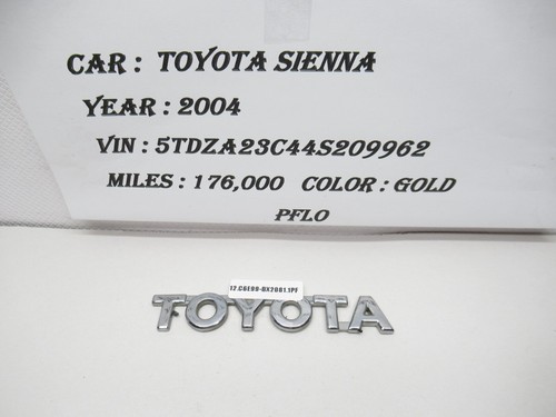 2004-2010 Toyota Sienna Rear Door Script Nameplate Badge 75444-08010 OEM - Picture 3 of 5