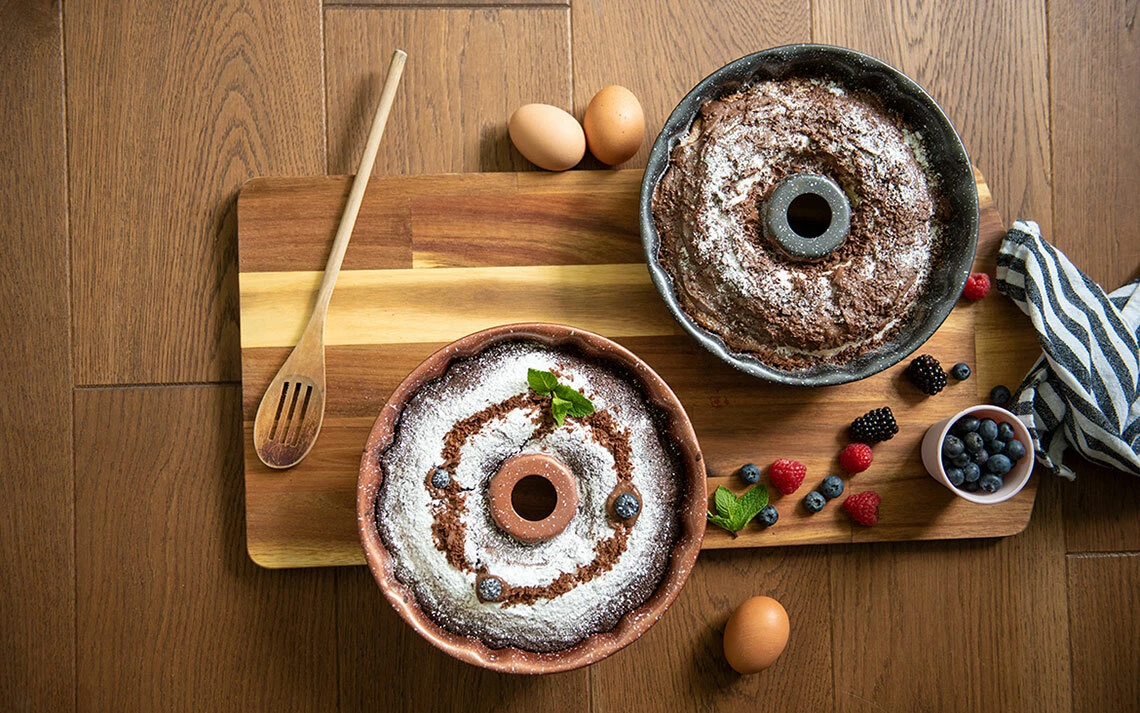 Ring Cake Mould Fluted Swirl Cake SQ Non Stick Tin 24x9cm D Celebration Cake Pan