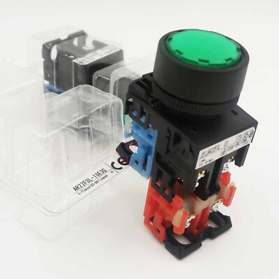 1PS New For Fuji AR22FOL-10E3G green light round flat button Free Shipping