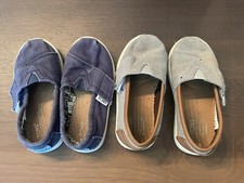 Toddler Boys Navy Toms Shoes and Grey and Brown Toms Shoes Size: Toddler 6