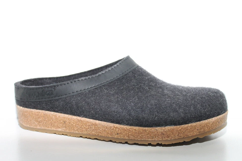 Haflinger, Grizzly Torben,Pantoffel-Hausschuhe Filz, graphit, Gr. 41 - 47