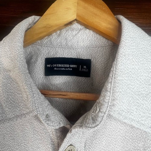 Abercrombie & Fitch 90er Oversized Hemd Herren XL Creme Knopfleiste - Bild 8 von 8
