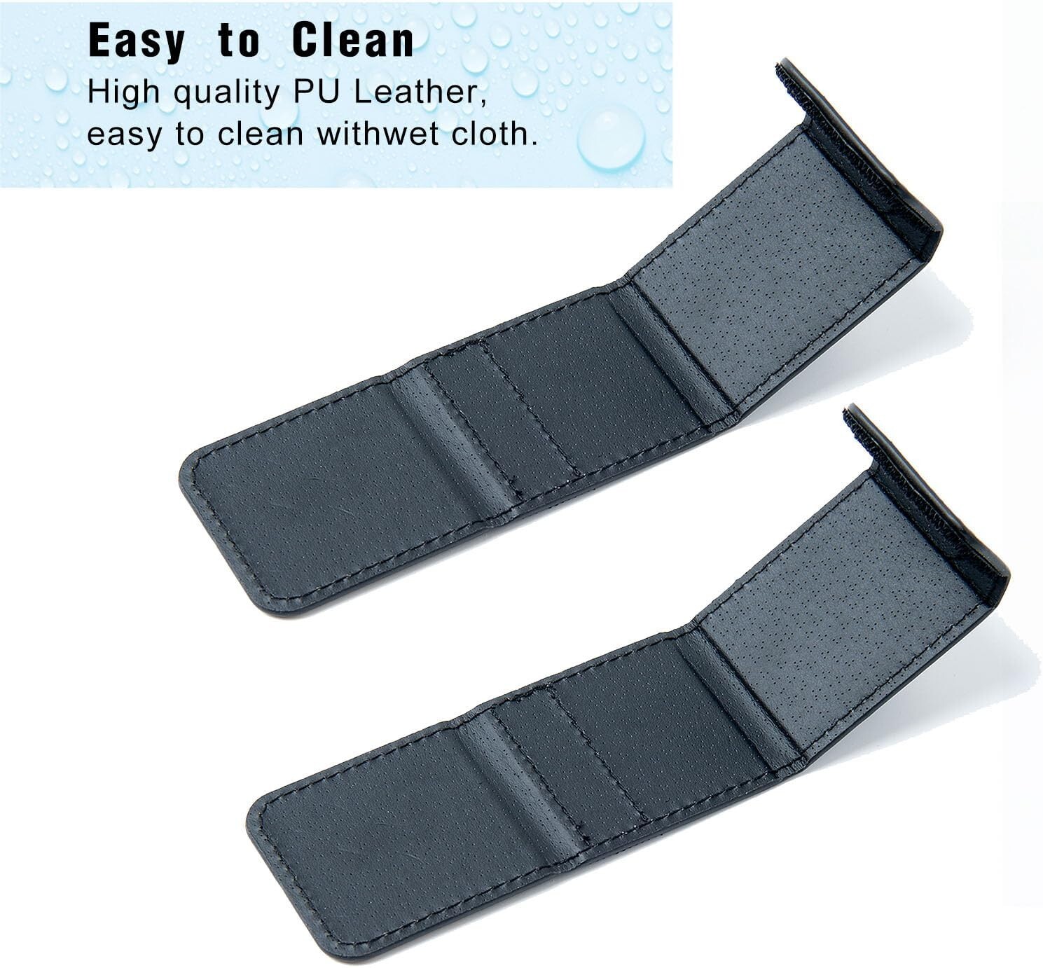 Auto Seat Belt Adjuster with Locking Clip & Soft Leather Protector - 2 Pack