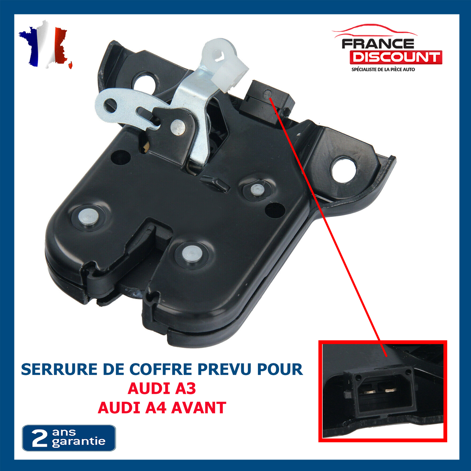 Serrure électrique de coffre pour Audi A3 hayon arrière 8L0827505M