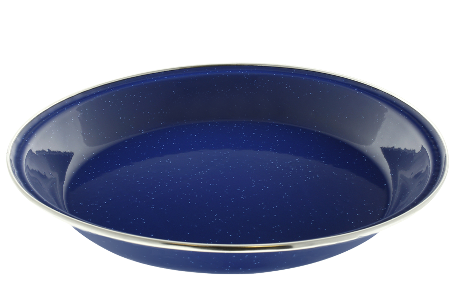 10" Enamel Camping Plates 12 Pack Metal Camping Plates with Blue