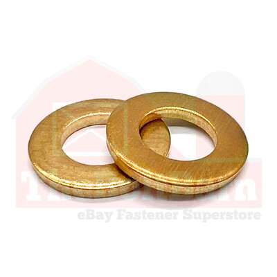 #12 Solid Brass Flat Washers (Pick Quantity)