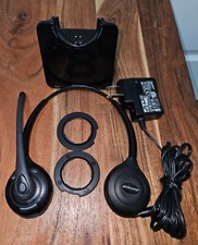 Plantronics WH350 Wireless Headband Binaural Headset W/ Charging Base