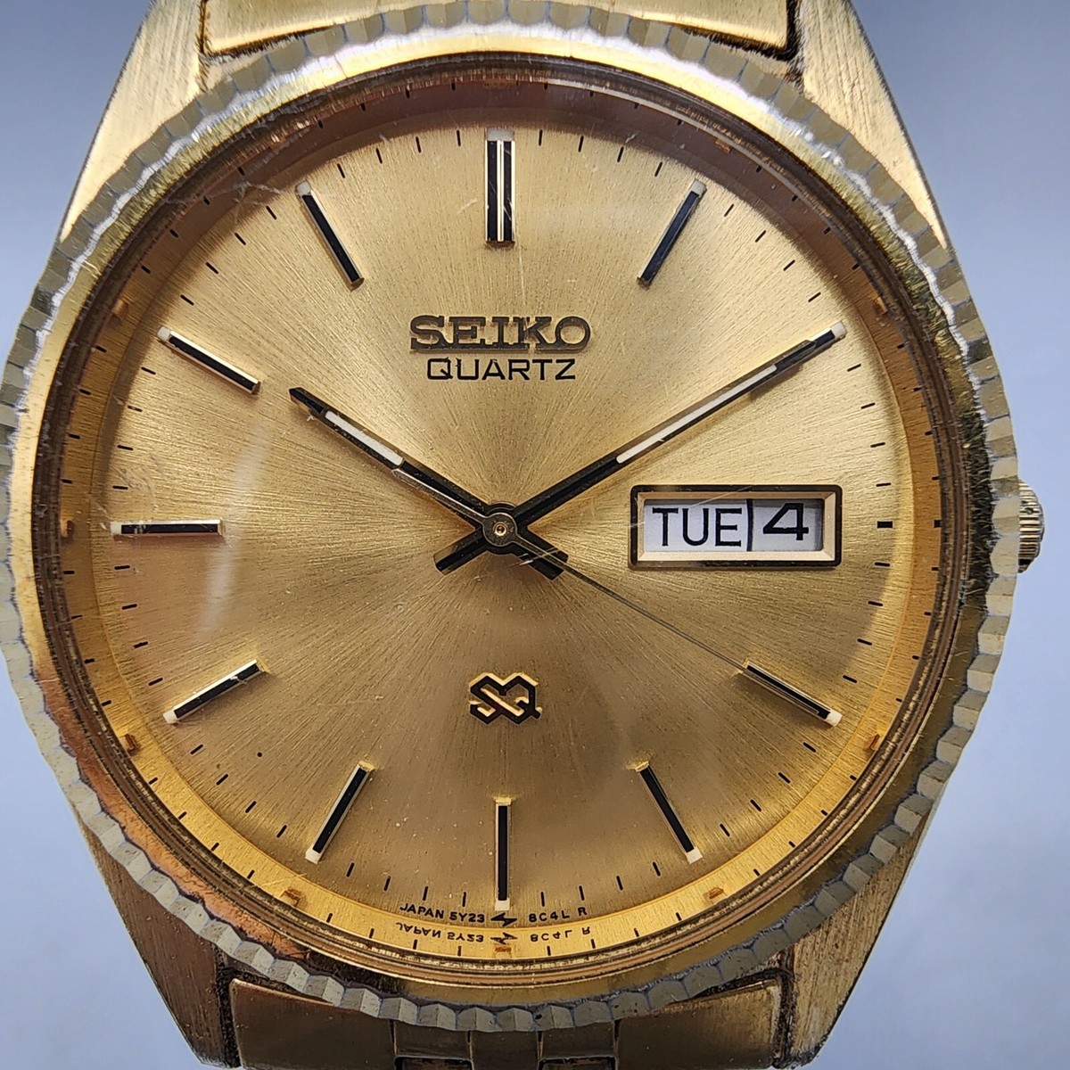 Seiko SQ President Watch Men 36mm Gold Dial Gold Tone Seiko SQ President Watch Men 36mm Gold Dial Gold Tone