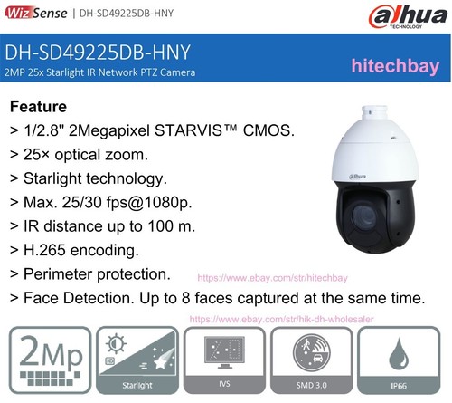 Dahua SD49225DB-HNY 2MP Starlight 25x Zoom IR100m Network PTZ Camera PoE SMD3.0 - Picture 2 of 5