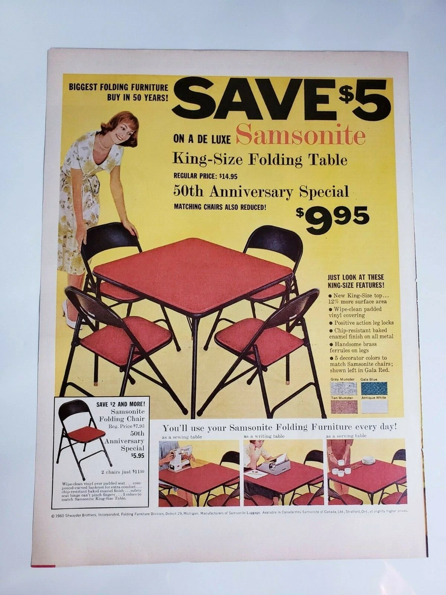 Samsonite folding table outlet