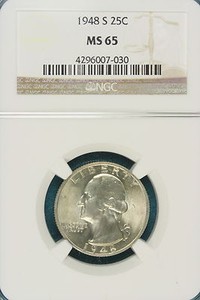 1948 S NGC MS 65 Washington Quarter!! #E0635