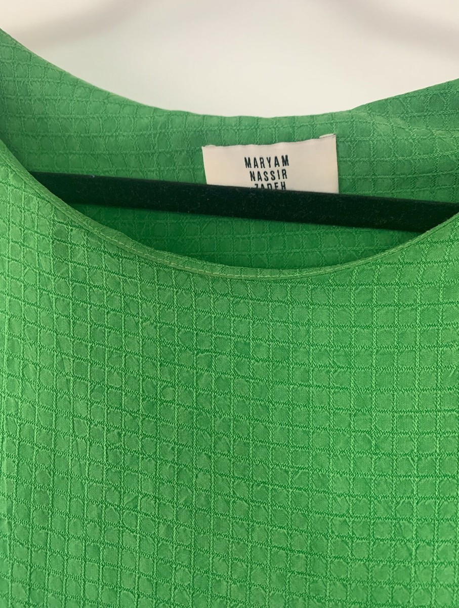 Maryam Nassir Zadeh RARE Green Dress Short Sleeve MNZ Kamm Comey Doen | eBay
