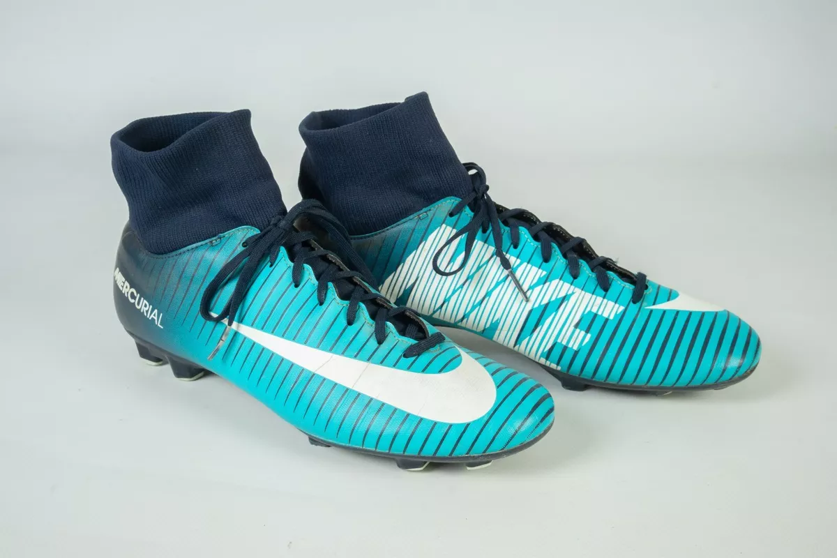 Nike Mercurial Football Boots Blue Sneaker Shoes Size 42 US 8.5