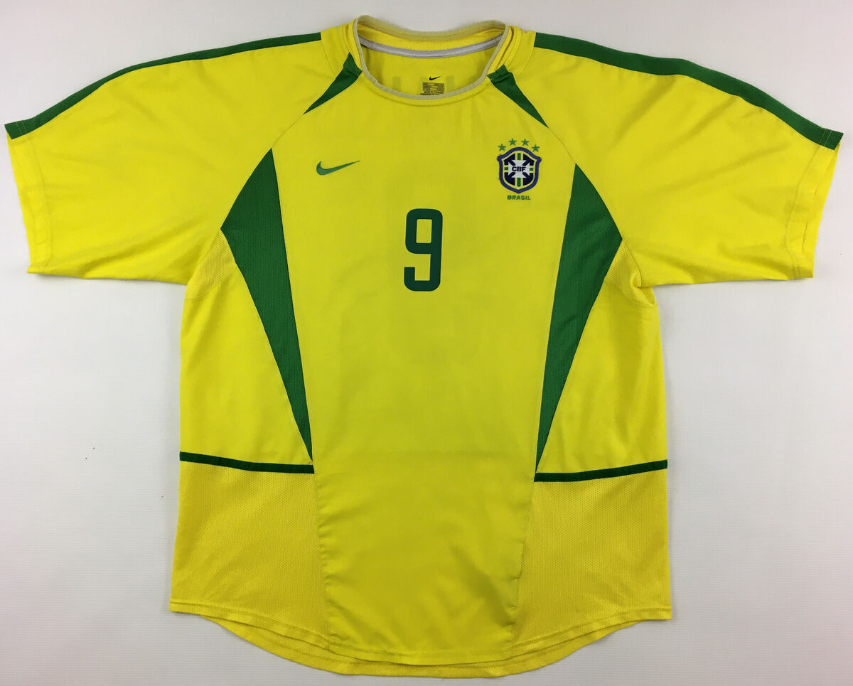 Brazil #9 Ronaldo 2002 World Cup Nike 2004 shirt camiseta Brazil #9 Ronaldo 2002 World Cup Nike 2004 shirt camiseta