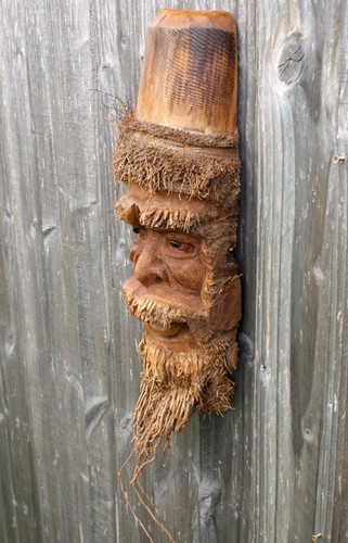 Large Wooden Root Face Carving Old Greenman Garden Bamboo Warden Christmas Gift - Picture 47 of 73