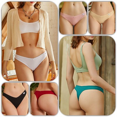 6 x Baumwoll String Tanga G-String Wäsche-Set Damen Dessous GoGo Slip Panty SeXy