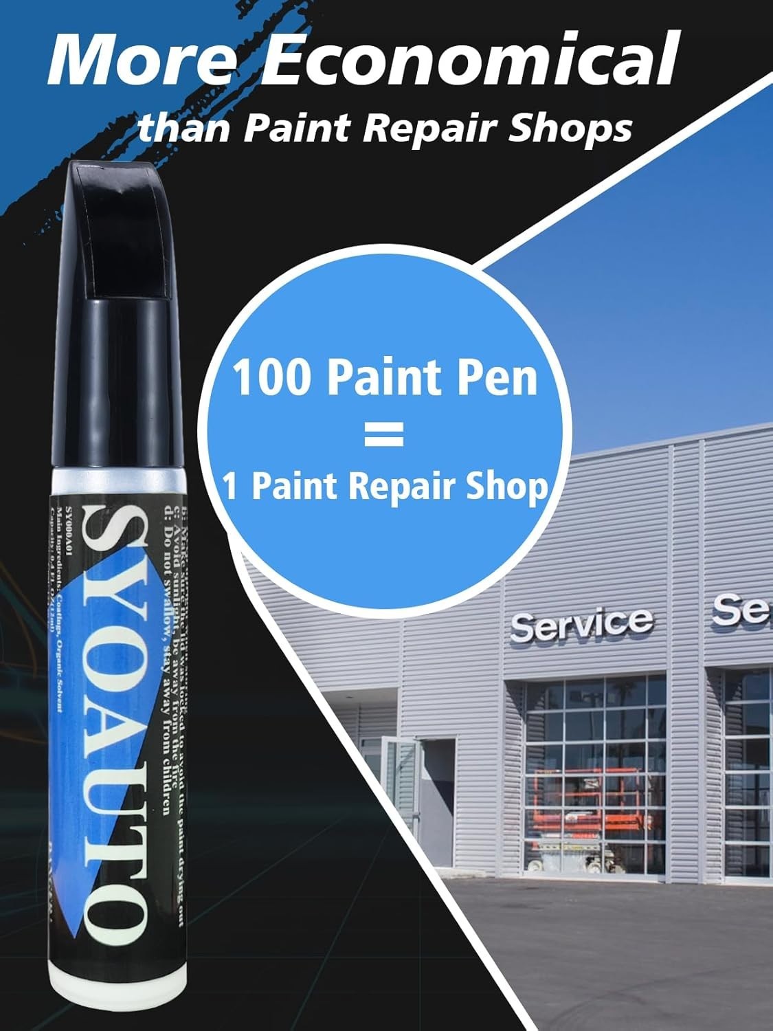 2-in-1 Automotive Silver Touch Up Paint Pen – 0.4 oz Rust Prevention Solution