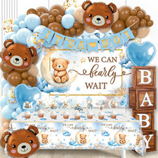 We Can Bearly Wait Baby Shower Decorations -Teddy Bear Boho Balloons Banner Boxe