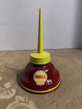 SHELL Vintage Pump OIL Can Gasoline Station Gas Garage Motor Car Decal Sign