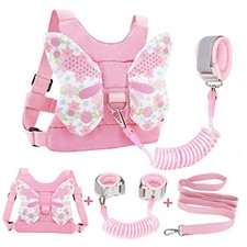 3 in 1 Toddler Harness Leashes  Anti Lost Wrist Link, Kids Harness Pink