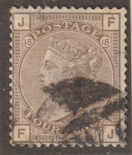 ROYAUME-UNI !  Timbre ancien de 1880  n°64   4d  gris brun  planche 18