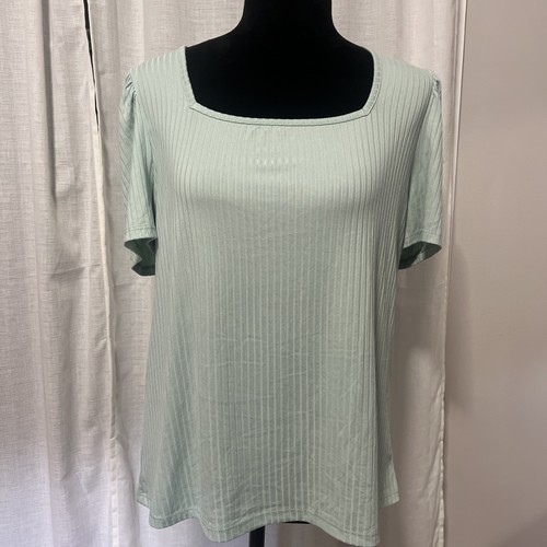 Camicia Cha Vente donna verde mare extra large manica corta collo quadrato - Foto 1 di 6