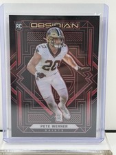 Pete Werner 2021 Obsidian Football Rookie Card Red Parallel 07/10 #187. rookie card picture