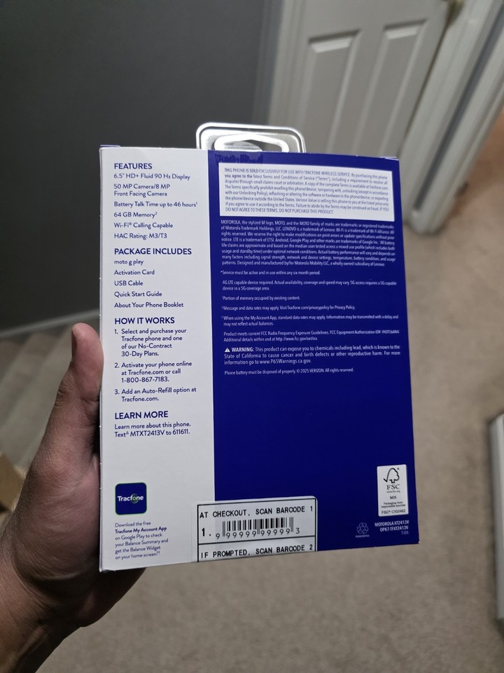 TracFone Moto G Play 2024 Smartphone 6.5