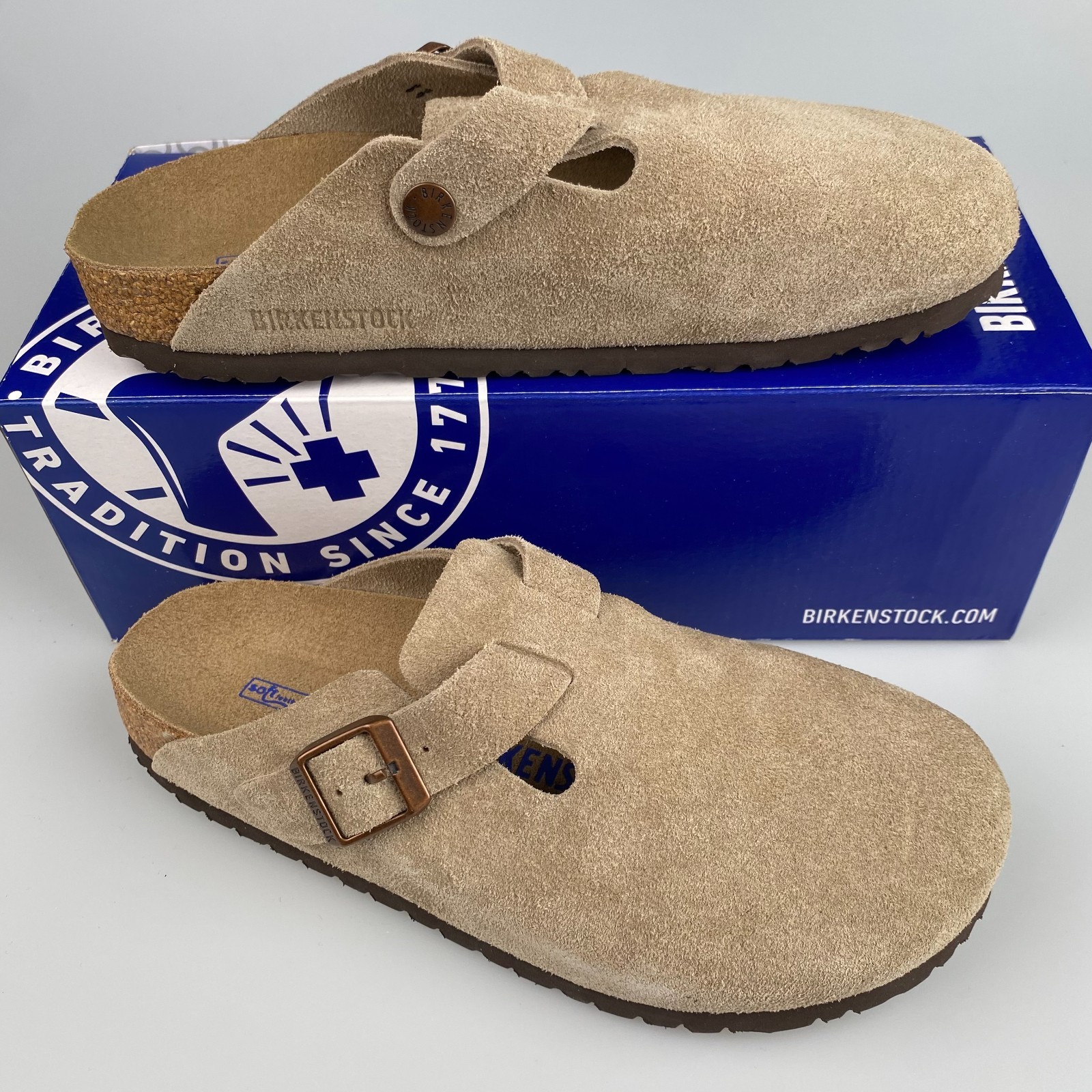 Birkenstock Boston Soft Footbed Suede Leather - Taupe