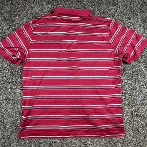 Nike Tiger Woods camicia rosa a righe uomo XL golf manica corta polo - Foto 10 di 10