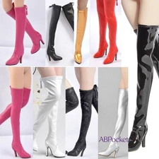 1/12 Scale Female Sexy Shoes Knee High Boots Fit for 6" Action Figure PH UD