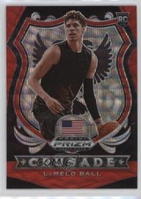 2020-21 Panini Prizm Draft Picks Crusade Ruby Wave Prizm LaMelo Ball #83 4g0