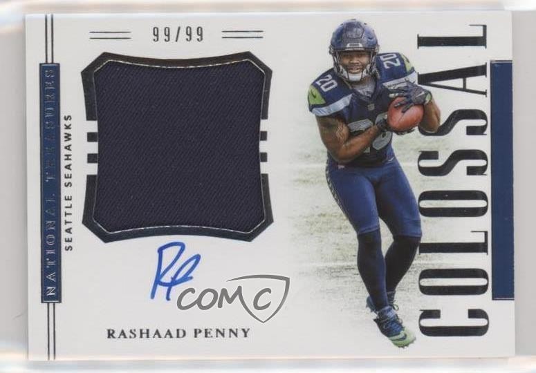 Rashaad Penny (Football Cards 2018 National Treasures Rookie Colossal Signatures) — is it worth grading?