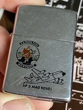 Patron Five Mad Foxes  VP5 Zippo Lighter 1983 Patrol Squadron Five  (JC)