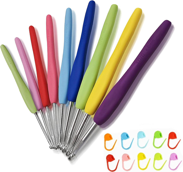 HäKelnadeln Set 8 StüCk Aluminium Ergonomisch Mit Etui HäKelset Wolle-image