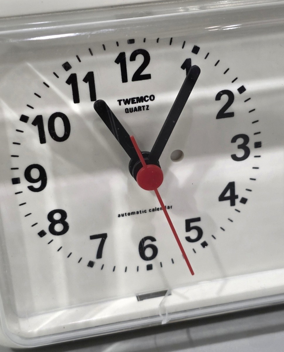 Twemco BQ-38 White Perpetual Calendar Flip Clock Wall Desk Wide