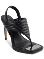 DKNY Womens Black Ranae Toe Stiletto Slip On Leather Slingback Sandal 5.5 M