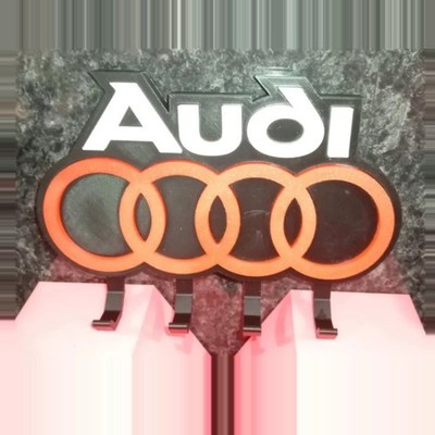    Audi Style Wandschlüsselanhänger (4 Ringe) | 4 Haken | C personalisierbar