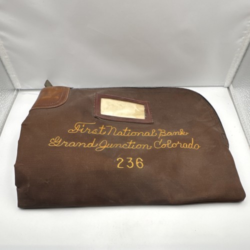 First National Bank Grand Junction CO Vintage Deposit Bag with Lock & Key