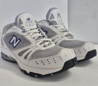 NEW BALANCE 552 Training Shoes Mens Size 8 White Grey Blue MX552SB