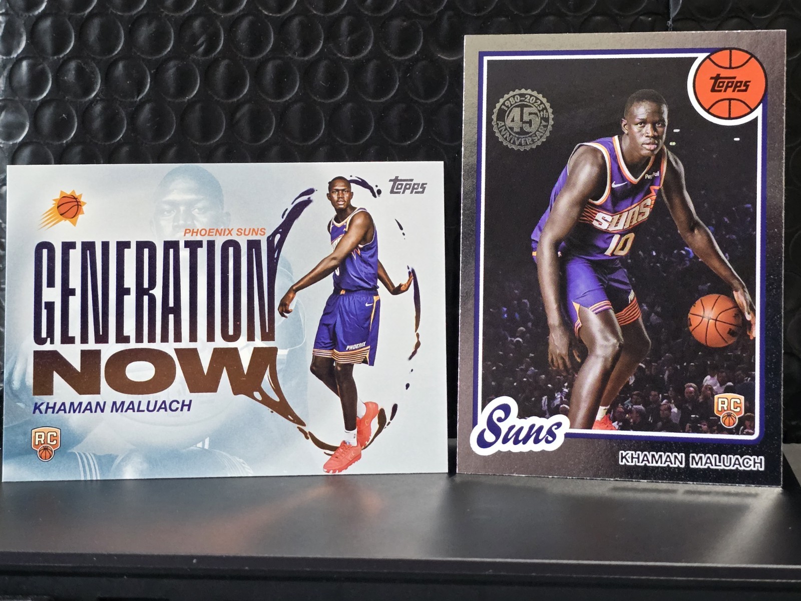 2025-26 Topps Basketball KHAMAN MALUACH 35th 1980 Foil + Generation Now RC Suns