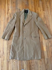 Vintage Men’s 100% Cashmere Camel Coat Overcaot Hart Schaffner & Marx USA Made