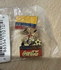 Vintage World Cup 94 Coca-Cola Colombia Flag Soccer Pin Badge Original