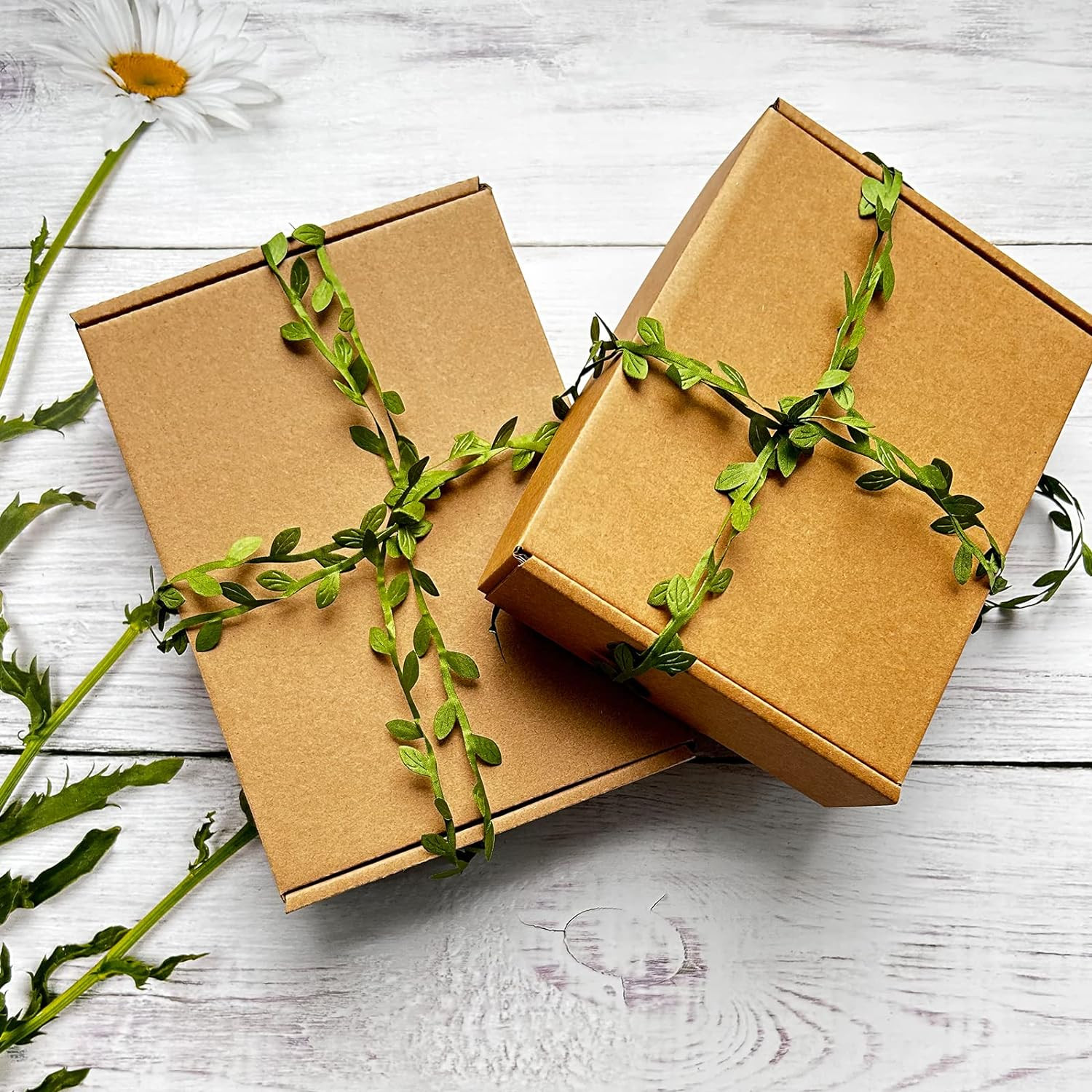 66 Ft Artificial Vines,Green Leaf Gift Wrapping Trim Olive Green 