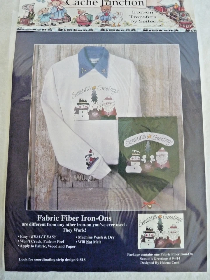 Cache Junction Iron-on Transfers Seasons Greetings 9-818 Santa Claus Christmas - Изображение 2 из 4