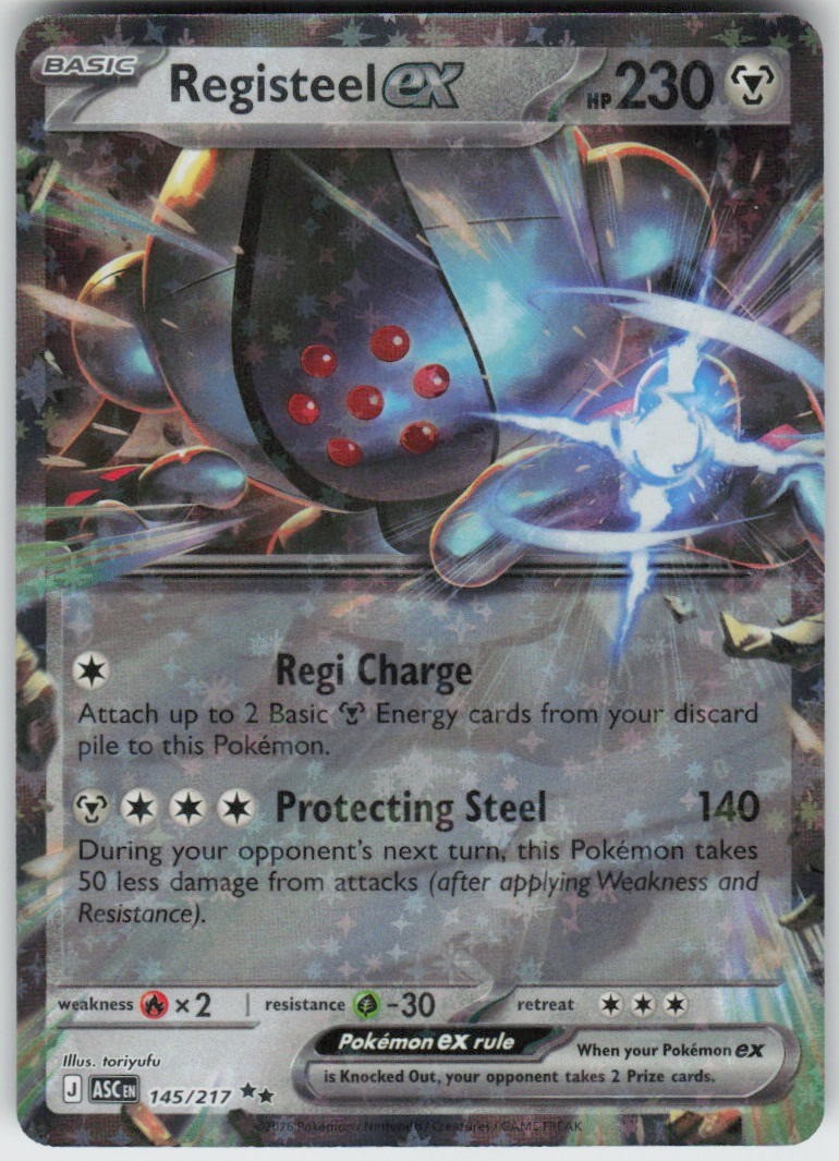 REGISTEEL EX 145/217 ASCENDED HEROES POKEMON DOUBLE RARE NM/M