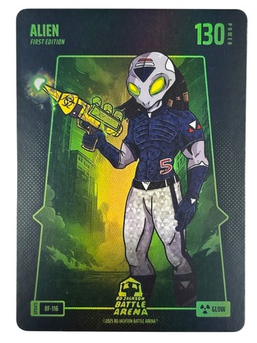 2025 Bo Jackson Battle Arena Alien CJ Abrams Battlefoil Glow SP 130 Alpha