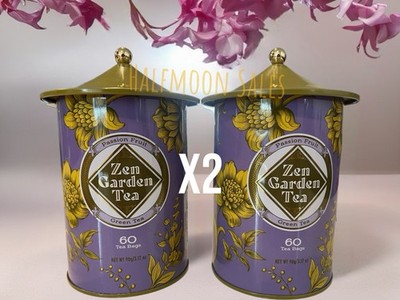 Zen Garden Passion Fruit  Green Tea Gift Set X2 - 60 Bags Each Tin